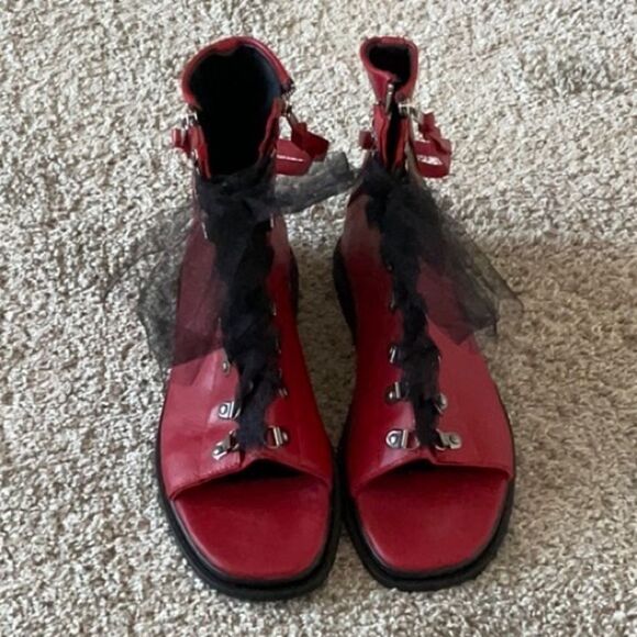 Leather Lace up Sandals - Picture 1 of 5